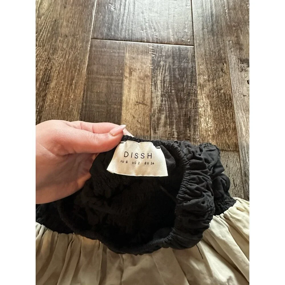 DISSH Black and Cream Strapless Mini Dress - Picture 4 of 8